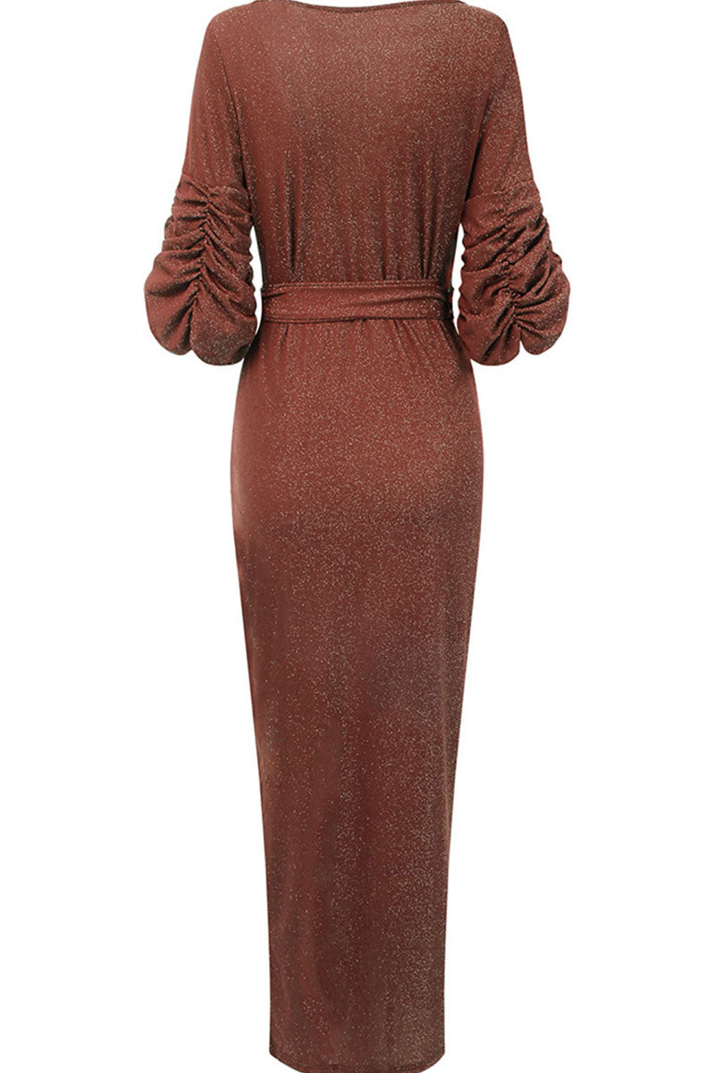 Sexy Solid Patchwork V Neck Evening Dress Dresses(3 Colors) - Image 12