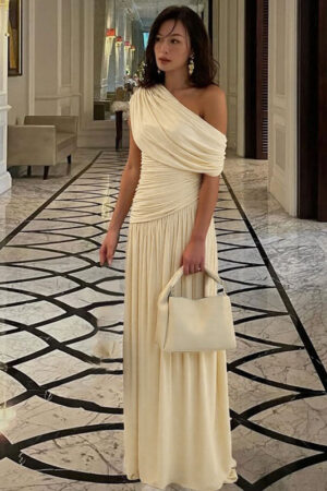 Asymmetric Cutout Evening Maxi Dress