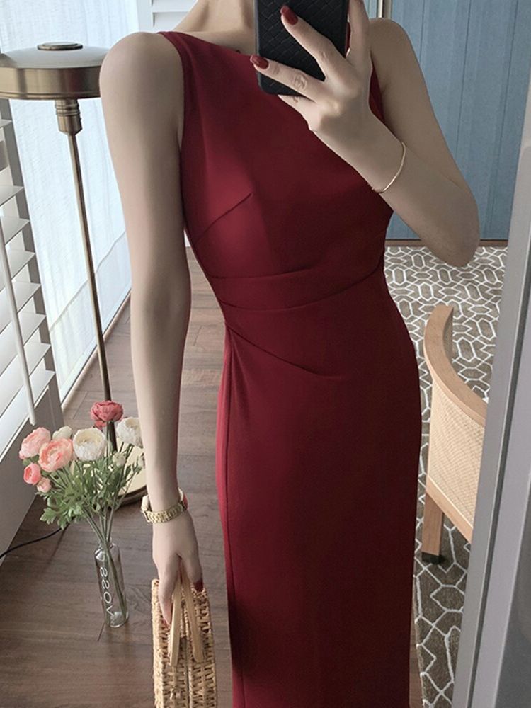 New Women Summer Fashion Spaghetti Strap Sleeveless Solid Sexy Dresses Office Lady Female Elegant Evening Party Midi Dress New - Image 2