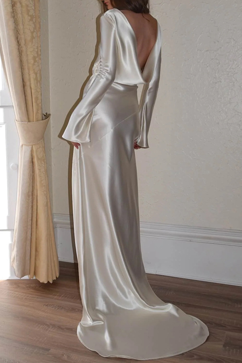 Sexy Prom Backless O Neck Evening Dresses - Image 5